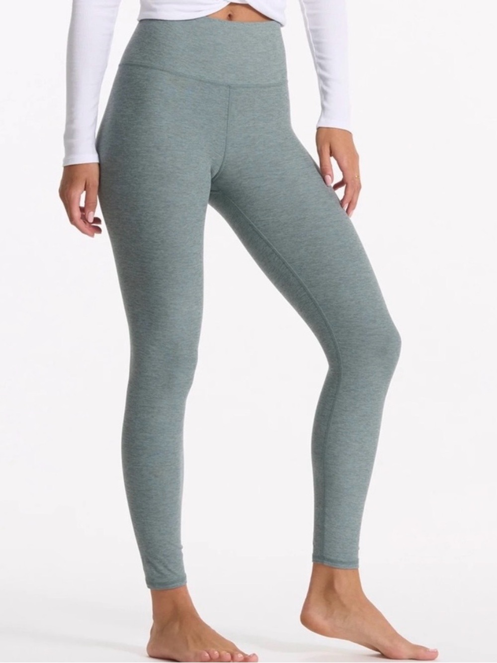 Vuori Clean Elevation High Rise Leggings Size L Stormy Heather 25”